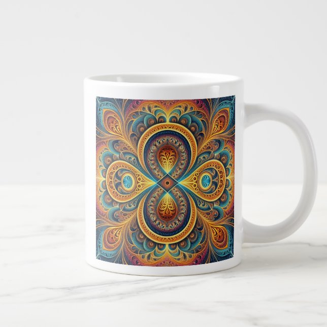 Vibrant Fractal Art Giant Coffee Mugg Jumbo Mugg (Höger)