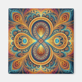 Vibrant Fractal Art Magnet