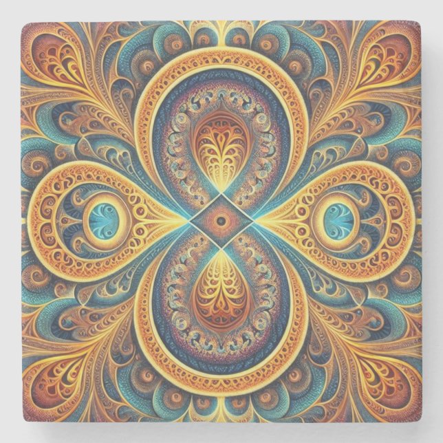 Vibrant Fractal Art Stenunderlägg (Framsidan)