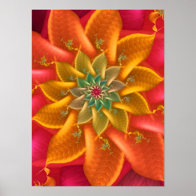 Vibrant Fractal Spiral Poster (Framsidan)