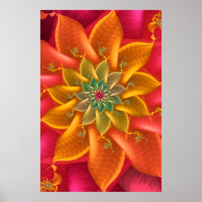 Vibrant Fractal Spiral Poster (Framsidan)