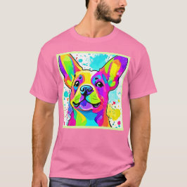 Vibrant Frenchie Bulldog Puppy Art T Shirt