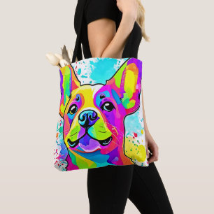 Vibrant Frenchie Bulldog Puppy Art Tygkasse