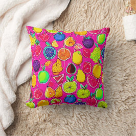 Vibrant Fruit Fusion Mönster Kudde