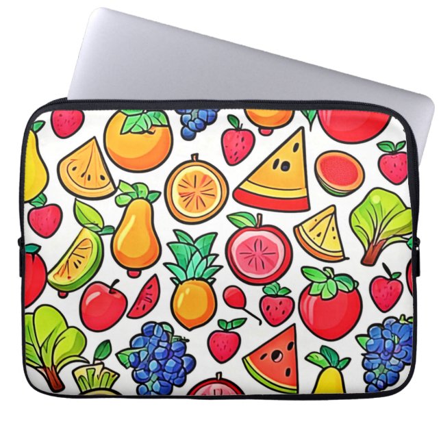 Vibrant Fruit Mönster Laptop Fodral (Framsidan)