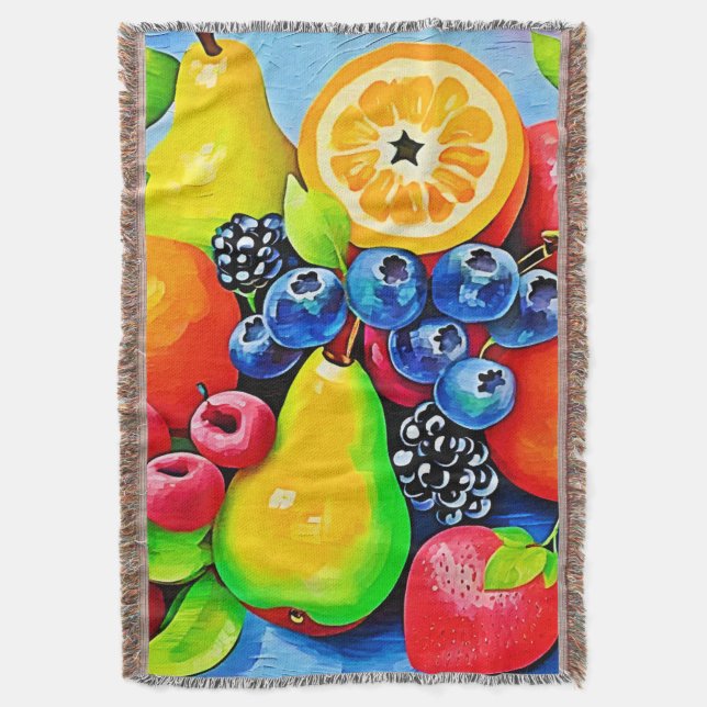 Vibrant Frukt still Life Filt (Framsidan Vertikal)