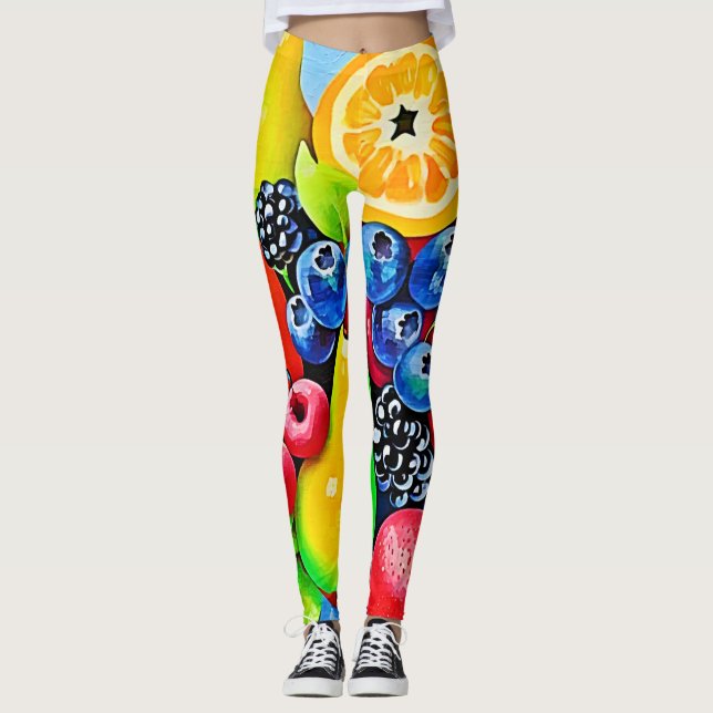 Vibrant Frukt still Life Leggings (Framsida)