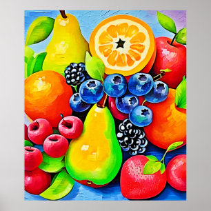 Vibrant Frukt still Life Poster