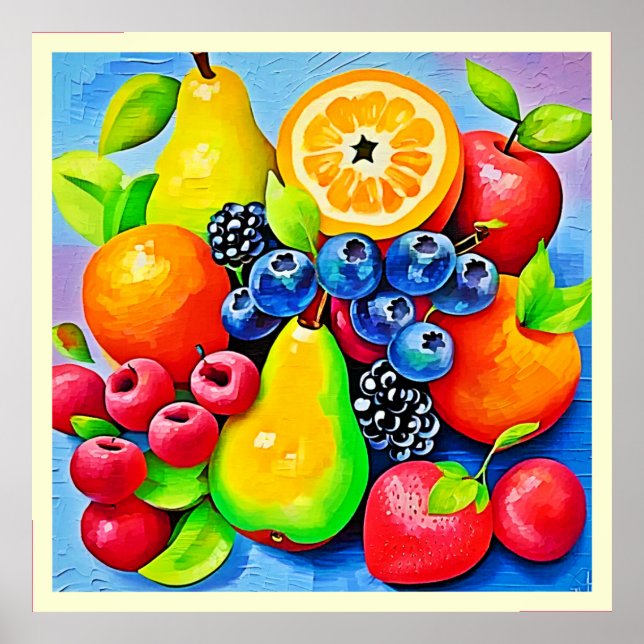 Vibrant Frukt still Life Poster (Framsidan)