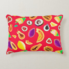 Vibrant Fruktig Delight Mönster Prydnadskudde