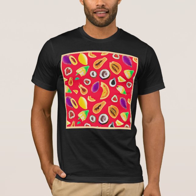 Vibrant Fruktig Delight Mönster T Shirt (Framsida)