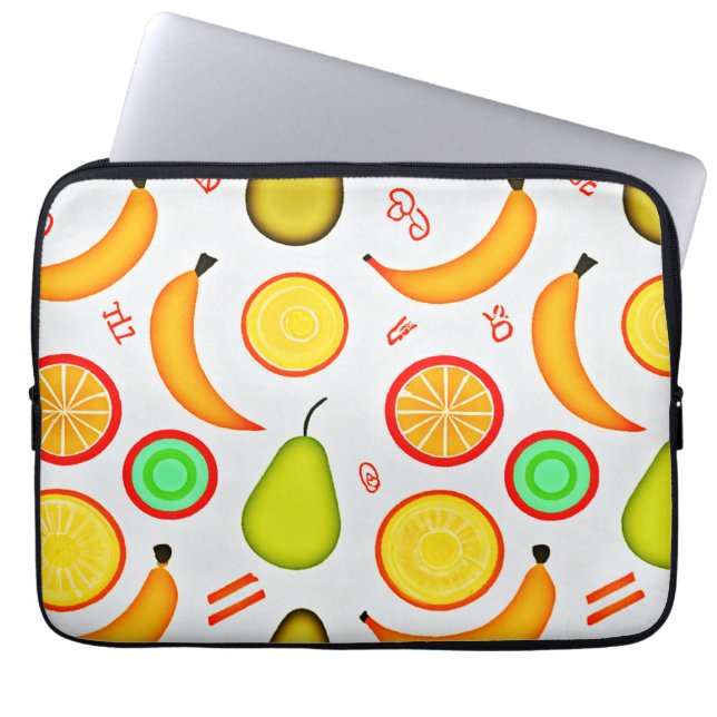 Vibrant Fruktig Kaleidoscope Mönster Laptop Fodral (Framsidan)