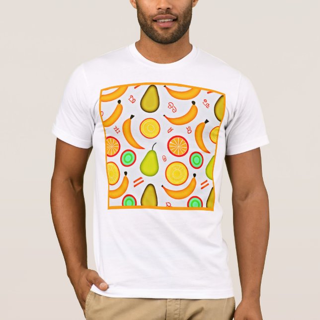 Vibrant Fruktig Kaleidoscope Mönster T Shirt (Framsida)