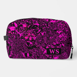 Vibrant Fuchsia Monogram Toiletry Bag