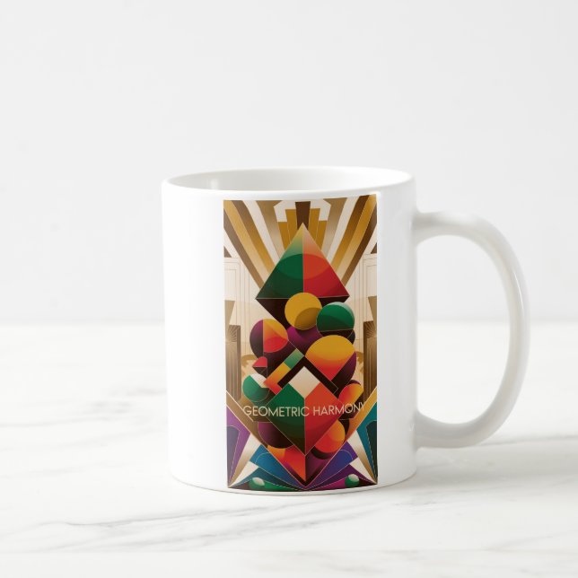 Vibrant Futuristic Art Deco Illustration Kaffemugg (Höger)