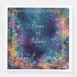 Vibrant Galaxy Bröllop Napkins Pappersservett