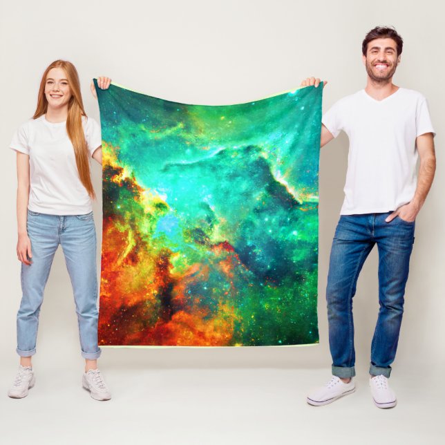 Vibrant Galaxy Canvas Art Fleecefilt (På plats)