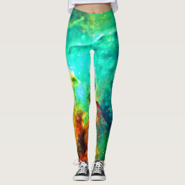Vibrant Galaxy Canvas Art Leggings