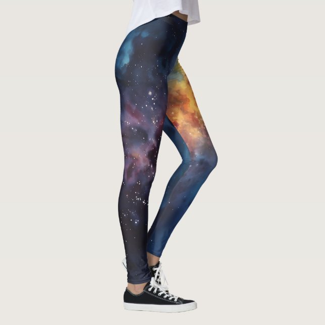 Vibrant Galaxy Print - Cosmic Activewear för Yoga Leggings (Höger)