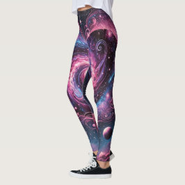 Vibrant Galaxy Swirl Kvinnor Leggings