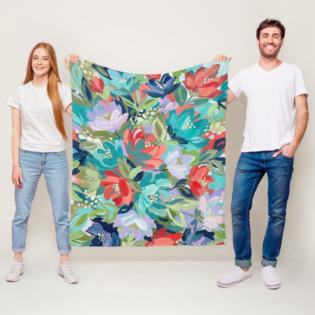 Vibrant Garden Symphony Fleecefilt (På plats)