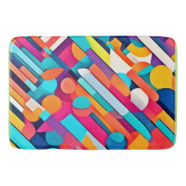 Vibrant Geometric Abstrakt Art Badrumsmatta