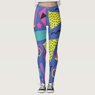 Vibrant Geometric Abstrakt Mönster Leggings