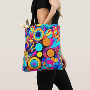 Vibrant Geometric Abstrakt Mönster Tygkasse