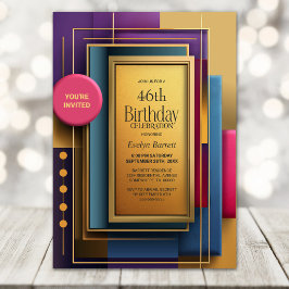 Vibrant Geometric Any Age Birthday Party Inbjudningar