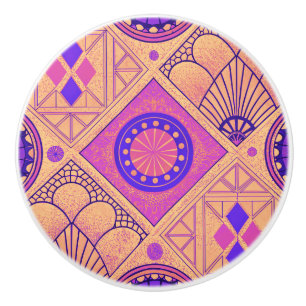 Vibrant Geometric Art Deco Knopp