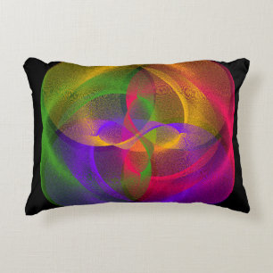 Vibrant Geometric Glossy Circle-dekorfärg, fyllnin Prydnadskudde