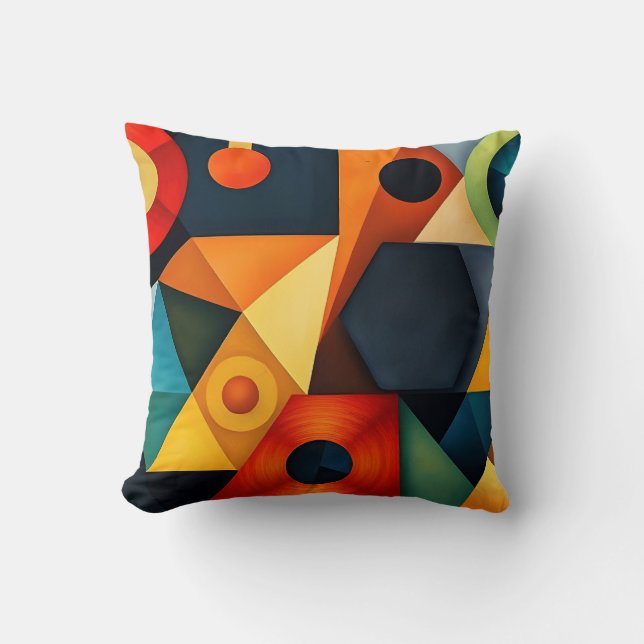 Vibrant Geometric Harmony Kudde (Framsida)