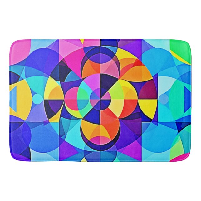 Vibrant Geometric Joy Badrumsmatta (Framsidan)