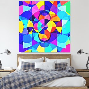Vibrant Geometric Joy Canvastryck