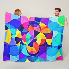 Vibrant Geometric Joy Fleecefilt