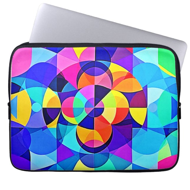Vibrant Geometric Joy Laptop Fodral (Framsidan)