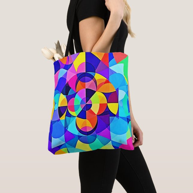Vibrant Geometric Joy Tygkasse (Närbild)