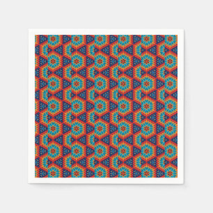 Vibrant Geometric Kaleidoscope Pappersservett