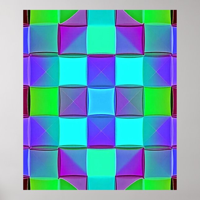 Vibrant Geometric Light Vågar Poster (Framsidan)