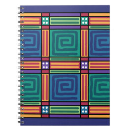 Vibrant Geometric Mönster Anteckningsbok