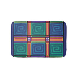 Vibrant Geometric Mönster Badrumsmatta