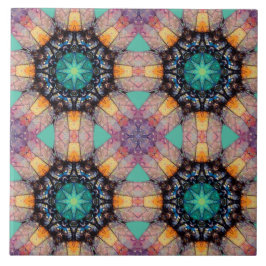 Vibrant Geometric Mönster Bohemian-accent Kakelplatta