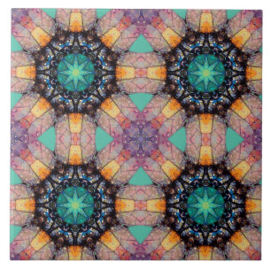 Vibrant Geometric Mönster Bohemian-accent Kakelplatta