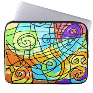 Vibrant Geometric Mönster Laptop Fodral