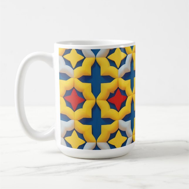 Vibrant Geometric Mönster med fet Färg Kaffemugg (Vänster)