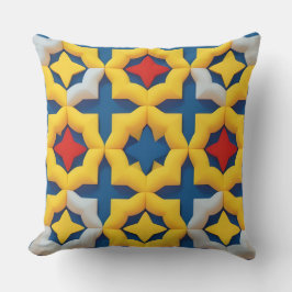 Vibrant Geometric Mönster med fet Färg Kudde