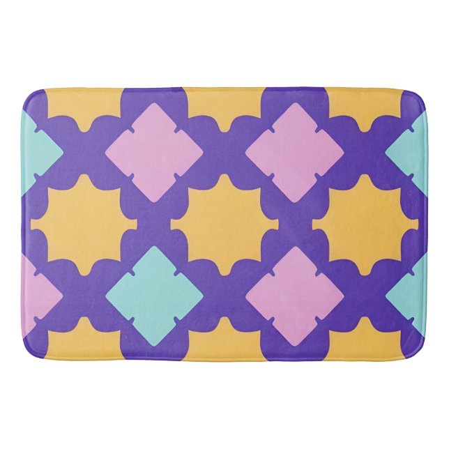 Vibrant Geometric Mönster med Ljusa färger Badrumsmatta (Framsidan)