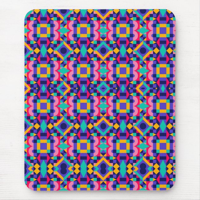 Vibrant geometric mousepad featuring colorful musmatta (Framsidan)