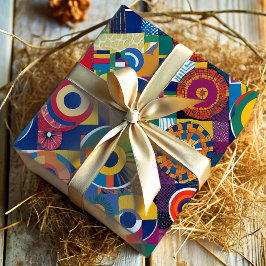 Vibrant Geometric Patchwork African American Gifts Presentpapper