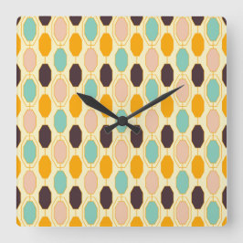 Vibrant geometric pattern with rows of octagonal s fyrkantig klocka